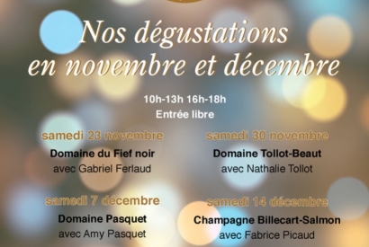 Les dégustations de novembre et décembre